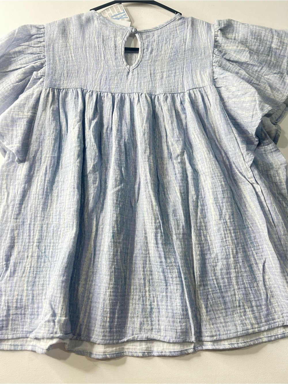 NWT Lularoe XL Maddy Light Blue Flutter Short Sleeve Top - Picture 7 of 7